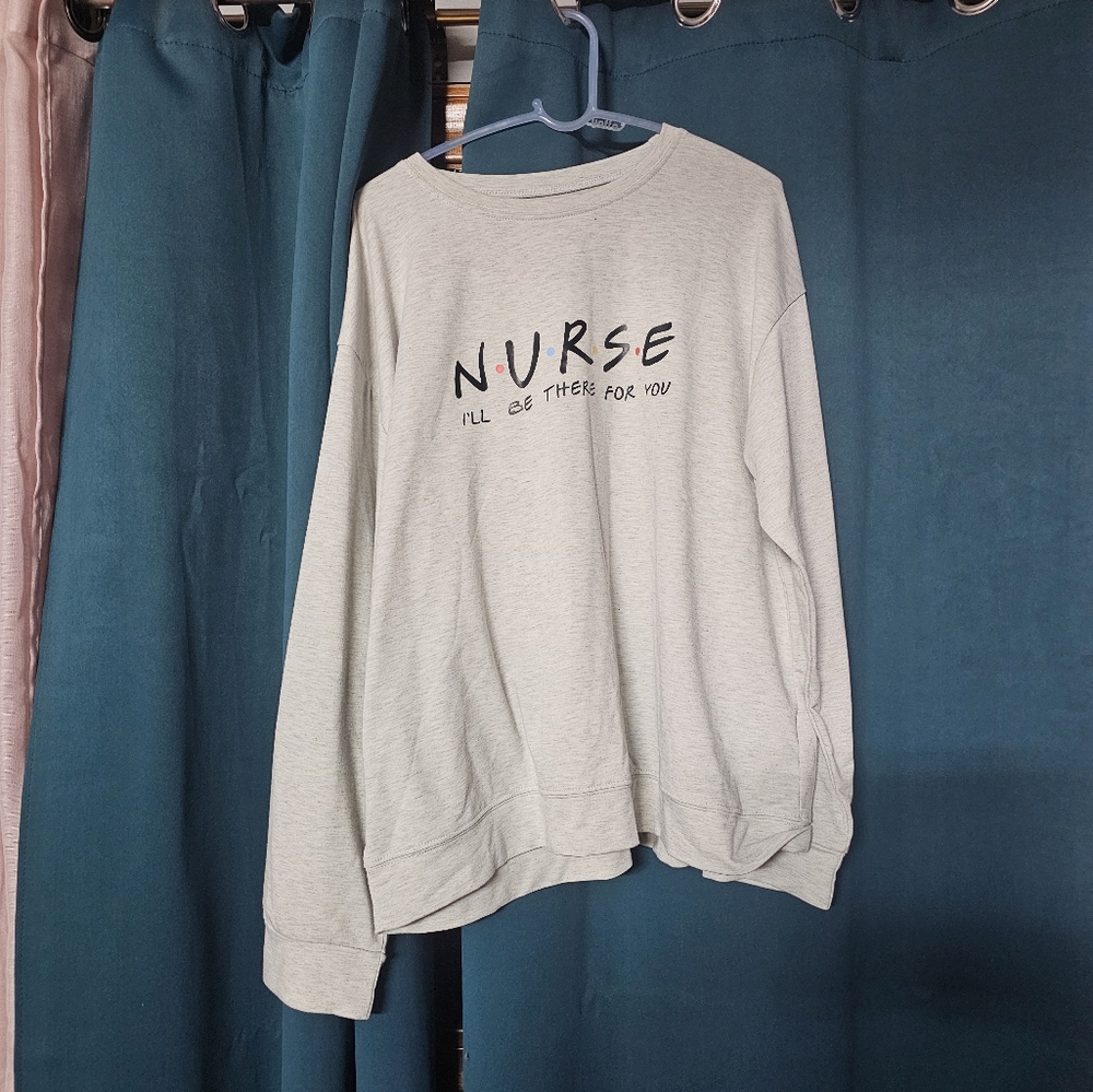 Crew neck sweater, Nurse Sweater, Gray sweater